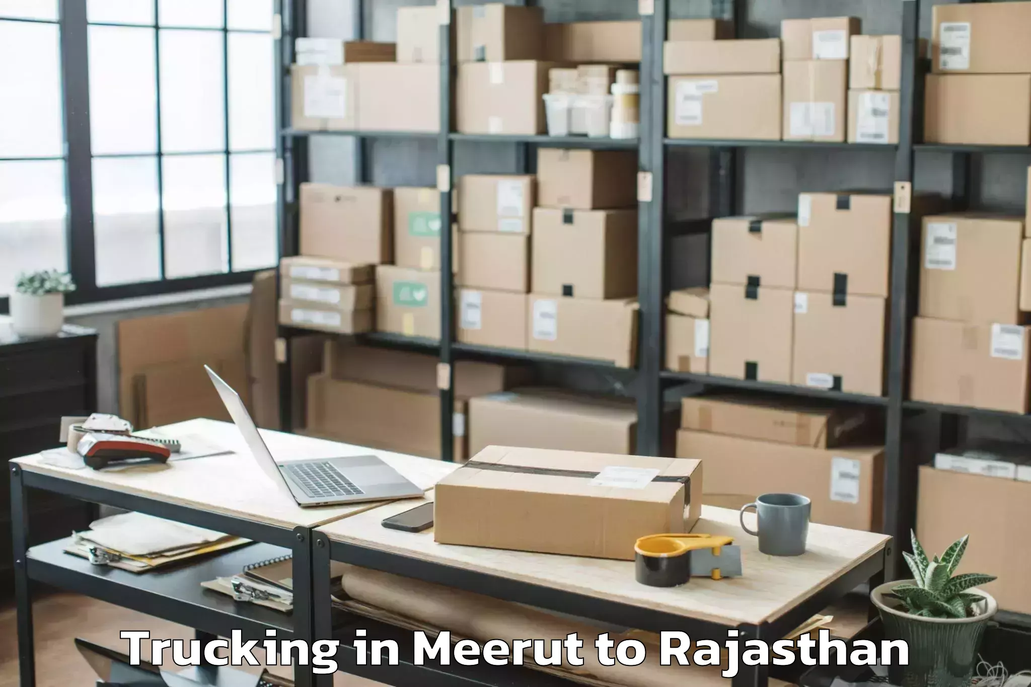 Book Meerut to Reengus Trucking